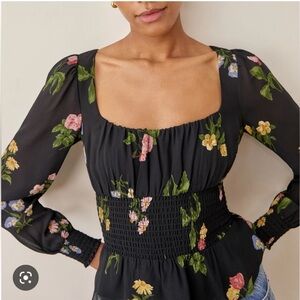 Reformation Hearth Top Night Bloom Size 0